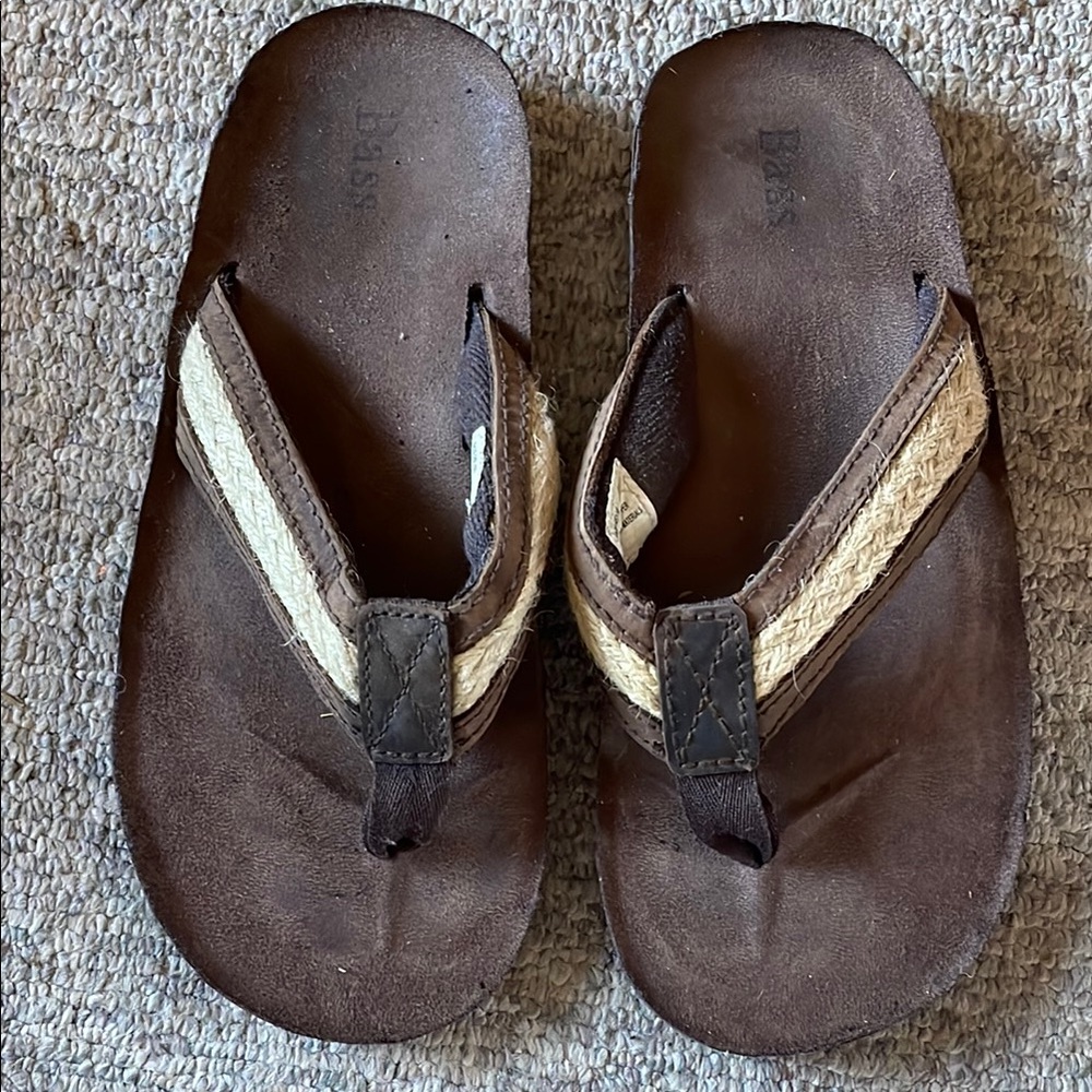 Brown and Cream Flip Flops